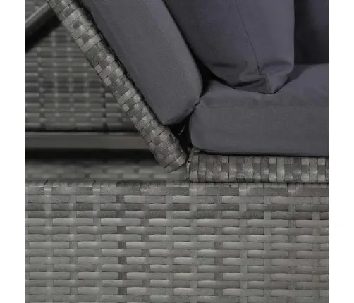 Dārza Gulta, Pelēka, 200X60 Cm, Pe Rotangpalma Vidaxl