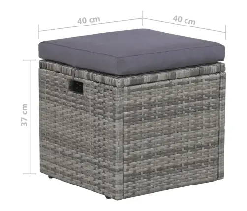 Sodo Poilsio Baldų Komplektas Su Pag., 6D., Pilk. Sp., Polir.