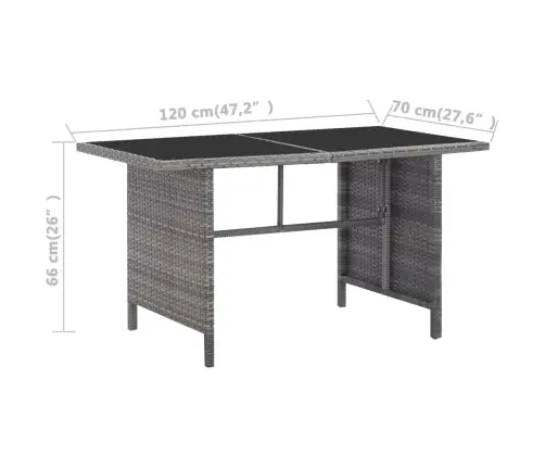 Sodo Poilsio Baldų Komplektas Su Pag., 6D., Pilk. Sp., Polir.