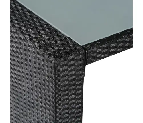 9-Osaline Aiamööblikomplekt, Polürotang, Must