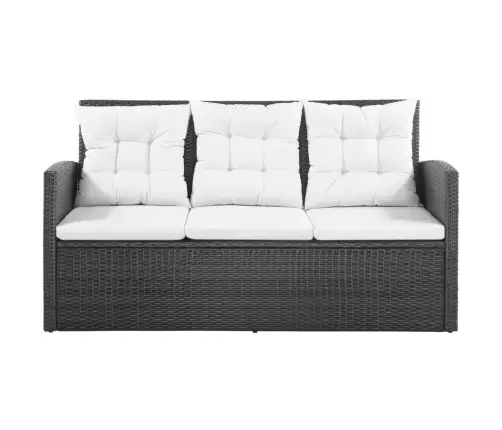 5-Daļīgs Dārza Atpūtas Mēbeļu Komplekts Ar Matračiem, Pe, Melns Vidaxl