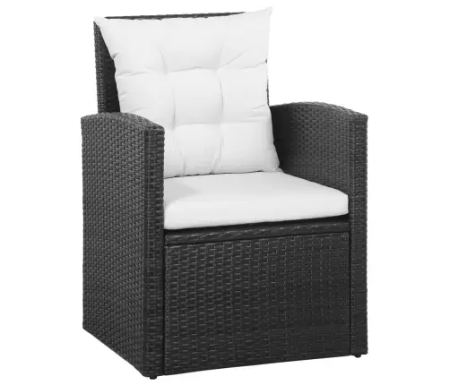 5-Daļīgs Dārza Atpūtas Mēbeļu Komplekts Ar Matračiem, Pe, Melns Vidaxl