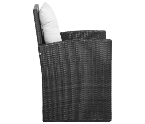 5-Daļīgs Dārza Atpūtas Mēbeļu Komplekts Ar Matračiem, Pe, Melns Vidaxl