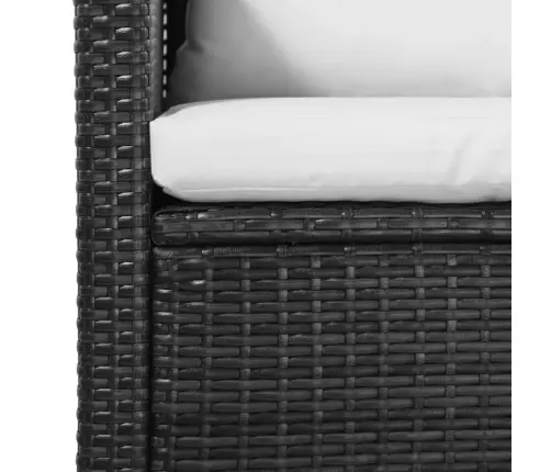 5-Daļīgs Dārza Atpūtas Mēbeļu Komplekts Ar Matračiem, Pe, Melns Vidaxl