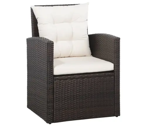 5-Daļīgs Dārza Atpūtas Mēbeļu Komplekts Ar Matračiem, Pe, Brūns Vidaxl