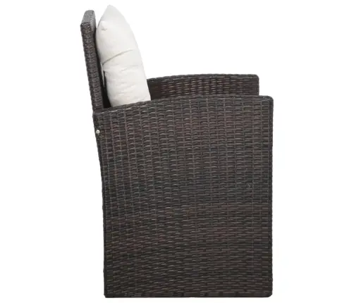 5-Daļīgs Dārza Atpūtas Mēbeļu Komplekts Ar Matračiem, Pe, Brūns Vidaxl