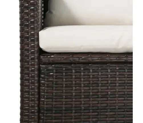 5-Daļīgs Dārza Atpūtas Mēbeļu Komplekts Ar Matračiem, Pe, Brūns Vidaxl