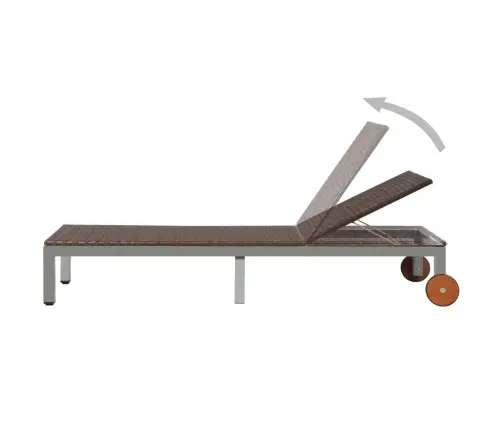 Sauļošanās Zvilnis Ar Riteņiem, Brūna Pe Rotangpalma Vidaxl