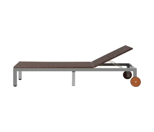 Sauļošanās Zvilnis Ar Riteņiem, Brūna Pe Rotangpalma Vidaxl