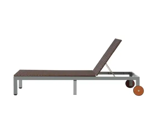 Sauļošanās Zvilnis Ar Riteņiem, Brūna Pe Rotangpalma Vidaxl