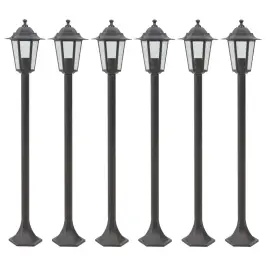 Dārza Lampas, 6 Gab., Bronzas Krāsa, 110 Cm, Alumīnijs, E27 Vidaxl