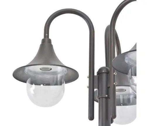 Aialatern, E27 220 cm Alumiinium, Kolme Laternaga, Pronks