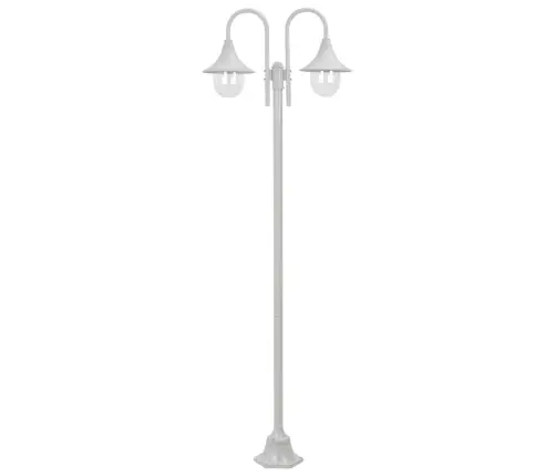Sodo Šviestuvas, E27, 220cm Aliuminis, 2 Žibintai, Baltas