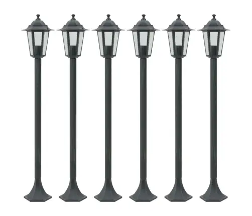 Dārza Lampas, 6 Gab., Tumši Zaļas, 110 Cm, Alumīnijs Vidaxl