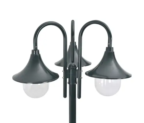 Dārza Laterna, Tumši Zaļa, 220 Cm, Alumīnijs, 3 Lampas, E27 Vidaxl