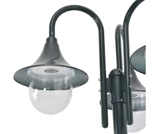 Dārza Laterna, Tumši Zaļa, 220 Cm, Alumīnijs, 3 Lampas, E27 Vidaxl