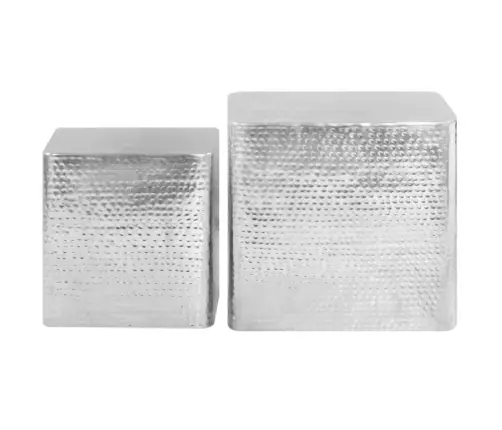 Kafijas Galdiņi, 2 Gab., Sudraba Krāsa, Alumīnijs Vidaxl