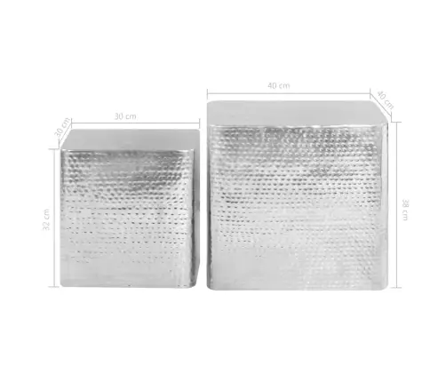 Kafijas Galdiņi, 2 Gab., Sudraba Krāsa, Alumīnijs Vidaxl