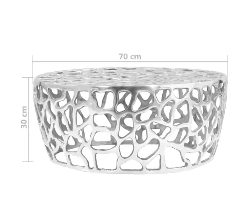 Kafijas Galdiņš, Sakausēts Alumīnijs, 70X30 Cm, Sudraba Krāsa Vidaxl