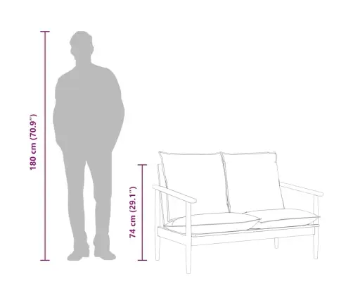 Divvietīgs Dīvāns, Melna Dabīgā Āda, Akācijas Koks Vidaxl