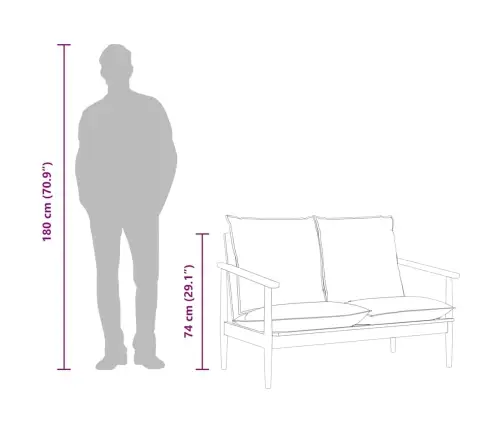 Divvietīgs Dīvāns, Melna Dabīgā Āda, Akācijas Koks Vidaxl