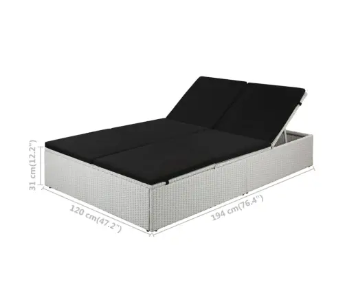 Saulės Gultas Su Čiužinuku, Juodas, Poliratanas