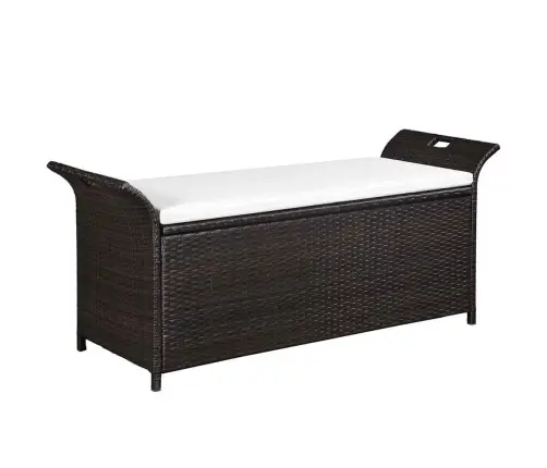 Uzglabāšanas Sols Ar Matraci, 138 Cm, Pe Rotangpalma, Brūns Vidaxl