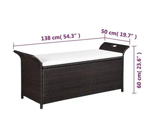 Uzglabāšanas Sols Ar Matraci, 138 Cm, Pe Rotangpalma, Brūns Vidaxl