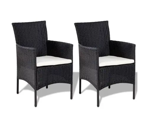 4-Daļīgs Dārza Atpūtas Mēbeļu Komplekts Ar Matračiem, Pe, Melns Vidaxl