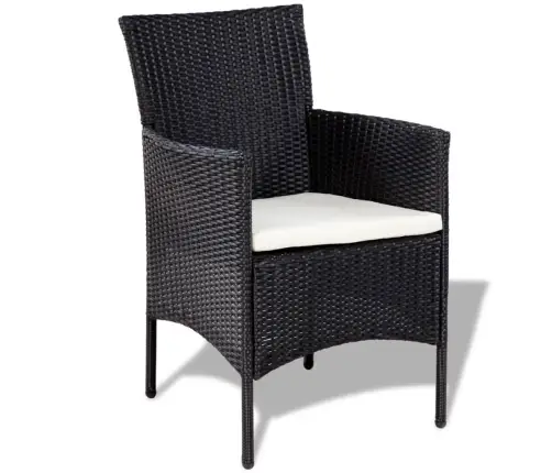 4-Daļīgs Dārza Atpūtas Mēbeļu Komplekts Ar Matračiem, Pe, Melns Vidaxl