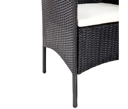 4-Daļīgs Dārza Atpūtas Mēbeļu Komplekts Ar Matračiem, Pe, Melns Vidaxl