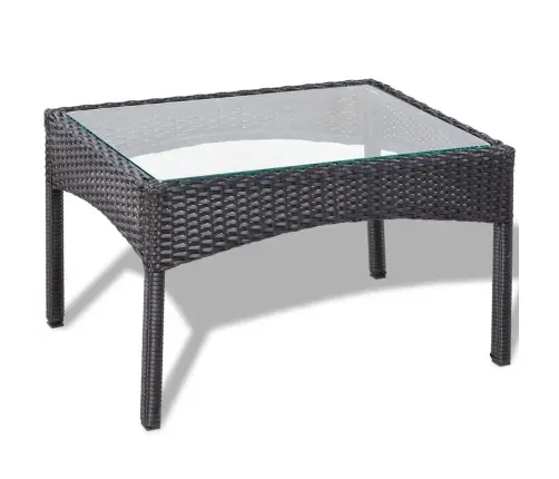 4-Daļīgs Dārza Atpūtas Mēbeļu Komplekts Ar Matračiem, Pe, Melns Vidaxl