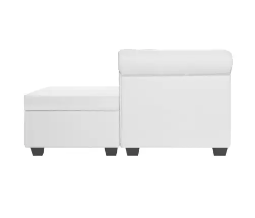 L-Kujuline Chesterfieldi Diivan Kunstnahast, Valge