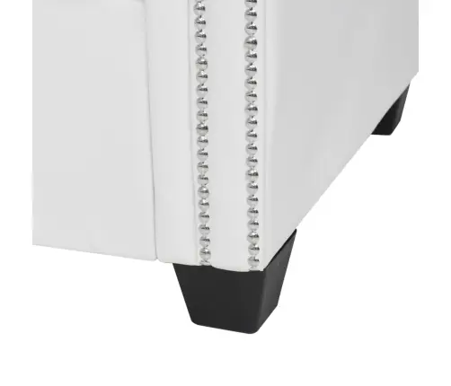 L-Kujuline Chesterfieldi Diivan Kunstnahast, Valge