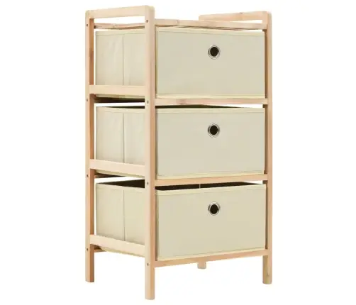 Plaukts Ar 3 Auduma Groziem, Ciedru Koks, Bēšs Vidaxl