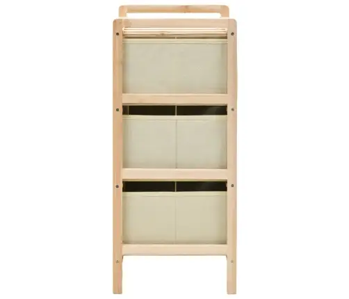 Plaukts Ar 3 Auduma Groziem, Ciedru Koks, Bēšs Vidaxl