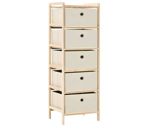 Plaukts Ar 5 Auduma Groziem, Ciedru Koks, Bēšs Vidaxl