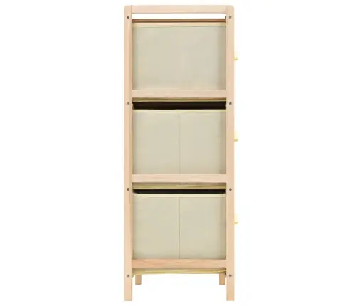 Plaukts Ar 6 Auduma Groziem, Bēšs, Ciedru Koks Vidaxl