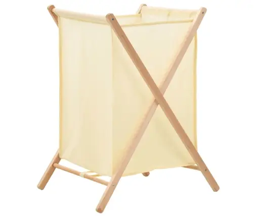 Skalbinių Krepšys, Smėlio, 42X41X64cm Kedro Mediena Ir Audinys