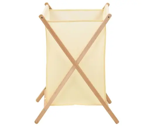 Skalbinių Krepšys, Smėlio, 42X41X64cm Kedro Mediena Ir Audinys