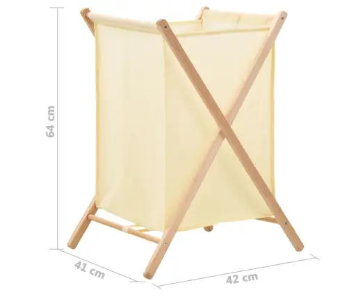 Skalbinių Krepšys, Smėlio, 42X41X64cm Kedro Mediena Ir Audinys