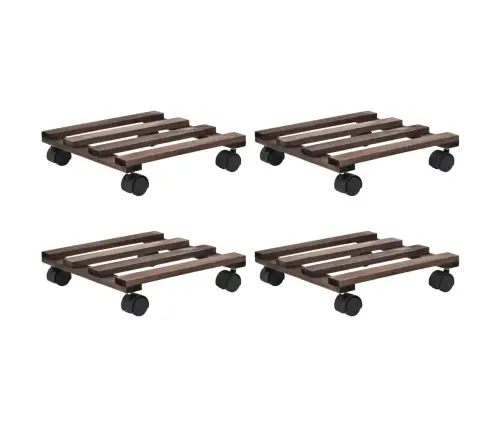 Augu Paliktņi Ar Riteņiem, 4 Gab., 25X25 Cm, Ciedru Koks Vidaxl