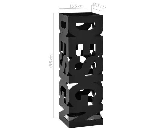 Lietussargu Turētājs, Melns Tērauds  Vidaxl