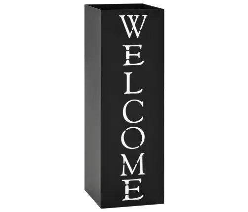 Lietussargu Statīvs Welcome, Melns Tērauds  Vidaxl