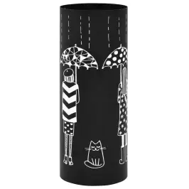 Lietussargu Statīvs Ar Sieviešu Attēliem, Melns Tērauds  Vidaxl