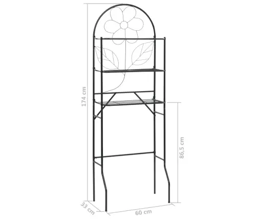 Tualettpoti Riiul, Must 60 X 33 X 174 Cm