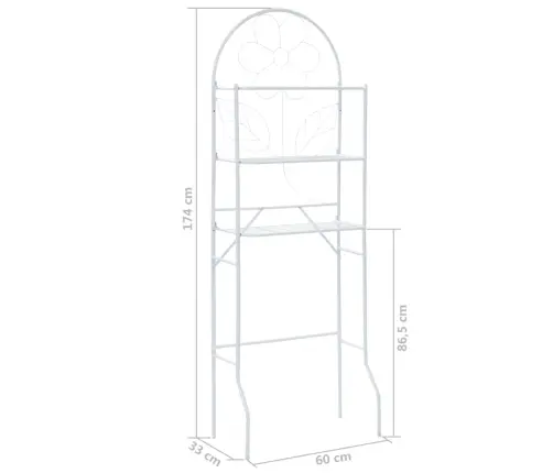 Vannasistabas Plaukts, Balts, 60X33X174 Cm Vidaxl