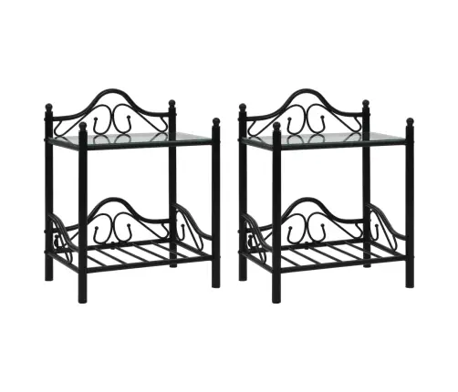 Nakt. Stal., 2Vnt., Plien. Ir Grūd. Stikl., 45X30,5X60cm Juodi Nakt. Stal., 2Vnt., Plien. Ir Grūd. Stikl., 45X30,5X60cm Juodi