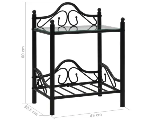 Nakt. Stal., 2Vnt., Plien. Ir Grūd. Stikl., 45X30,5X60cm Juodi Nakt. Stal., 2Vnt., Plien. Ir Grūd. Stikl., 45X30,5X60cm Juodi