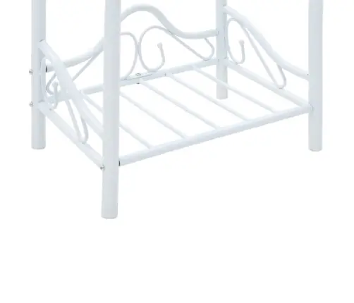 Naktsgaldiņš, 45X30,5X60 Cm, Tērauds, Rūdīts Stikls, Balts Vidaxl